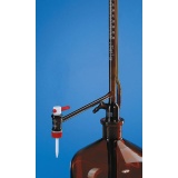 自动回零滴定管，SILBERBRAND， 25:0.1 ml，棕色，侧滴型滴定阀，PTFE阀芯