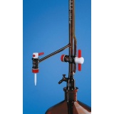 自动回零滴定管，SILBERBRAND， 含中间阀，50:0.1 ml，侧滴型滴定阀，PTFE阀芯，棕色