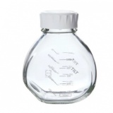 培养基瓶，矮款， 500 ml， Boro 3.3， GL 56 PP旋盖，4个/包，高 151 mm, 带刻度, 可用于真空无菌抽滤