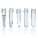 微量储存管，不含显启旋盖，PP材质，0.5 ml， 自立式，无刻度。