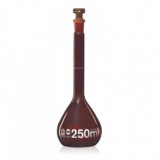 容量瓶, USP, BLAUBRAND?, A级, DE-M, 棕色, 500 ml, NS 10/19, Boro 3.3, 玻璃瓶塞, 带USP个体证书