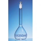 容量瓶, USP, BLAUBRAND®, A级, DE-M, 25 ml, NS 10/19, Boro 3.3,玻璃瓶塞, 带USP个体证书