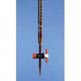 滴定管，SILBERBRAND， B级，25:0.1 ml，直滴型滴定阀，棕色，Boro 5.4，PTFE 阀芯