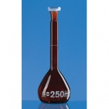 容量瓶，BLAUBRAND, A级，250 ml，Boro 3.3, NS 14/23，PP瓶塞，棕色
